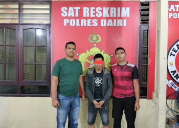 Terduga pelaku pencurian uang dan emas, (ZB) yang berhasil diciduk Sat Reskrim Polres Dairi tak sampai 24 jam.( nawasenanews/Ist )