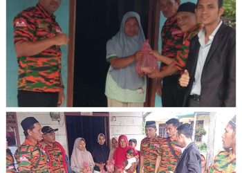 DPC Masyarakat Pancasila Indonesia (MPI) Kabupaten Dairi berbagi takjil gratis kepada warga di desa Pasi,Kecamatan Berampu (nawasenanews/ Ist)