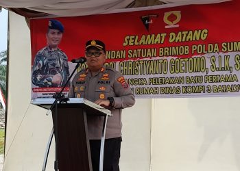 Kapolres Tanjungbalai AKBP Ahmad Yusuf Afandi SIK MM saat memberikan kata sambutan. ( nawasenanews/ ist)