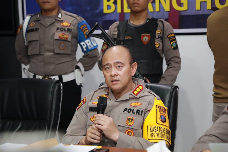 Kabid Humas Polda Sumut Kombes Hadi Wahyudi saat memberikan keterangan pers. (Nawasenanews / Ist)