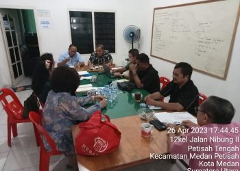 Maruli Siahaan memimpin rapat evaluasi persiapan Bakti Paskah yang akan dilaksanakan pada Minggu,(30/5/2023) mendatang.(Nawasenanews/ Ist)