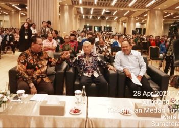 Maruli Siahaan saat menghadiri Perayaan Paskah Provinsi Sumatera Utara tahun 2023 yang dihadiri Gubsu Eddy Rahmayadi serta Ketua DPRD Sumut Baskami Ginting dan para tokoh lainnya.(Nawasenanews/ Ist)