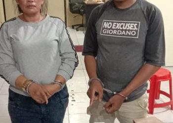 Ibu dan anak pemilik narkoba jenis Sabu dengan berat bruto 153,72 gram yang berhasil diamankan Sat Narkoba Pokres Tanjung Balai.( Nawasenanews/ Ist)