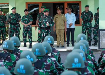 Pangdam I BB bersama Bupati Simalungun dan Ketua DPRD saat menghadiri pekatihan dasar Komponen Cadangan ( Komcad) di Lapangan Rindam I BB Pematang Siantar.( Nawasenanews/ Ist )