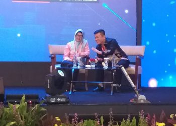 Wali Kota Pematang Siantar dr Susanti Dewayani SpA menjadi salah satu narasumber dalam kegiatan Smart City Inovation Development Talkshow, di Hotel Shangri La, Grand Ball Room, Jalan Jenderal Sudirman Jakarta Pusat, Jumat (26/05/2023).( Nawasenanews/ Ist)