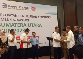 Wakil Gubernur Sumatera Utara H. Musa Rajekshah membuka secara resmi kegiatan Forum Konsolidasi Percepatan Penurunan Stunting dan Rembuk Stunting di Hotel Dyandra,Medan.( Nawasenanews/ Ist)