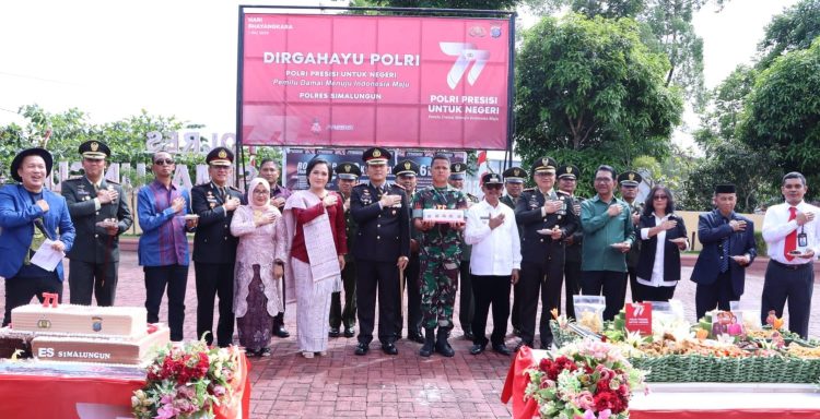 Wakil Bupati bersama Ketua DPRD Simalungun menghadiri HUT Bhayangkara ke 77 di Polres Simalungun.( Nawasenanews/ Ist)