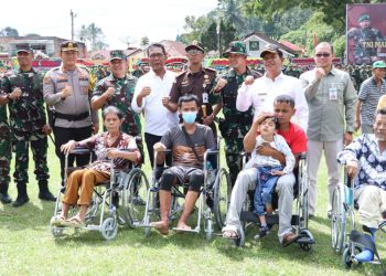 TMMD (TNI Manunggal Membangun Desa) ke-117 TA 2023 Kodim 0207/Sml dimulai dengan melibatkan 200 personil yang terdiri dari TNI, Polri, Pemkab Simalungun dan masyarakat.( Nawasenanews/Ist)