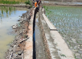 Dinding parit bahan yang digunakan batu bata seharusnya batu padas.(Nawasenanews/Ist)