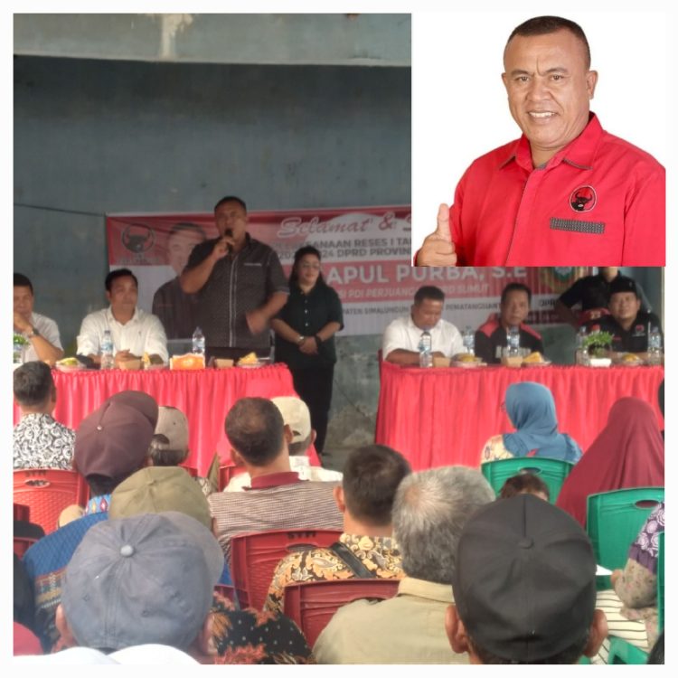 Keterangan Foto : Anggota DPRD Provinsi Sumatera Utara Mangapul Purba SE saat Reses bersama warga Nagori Silinduk.