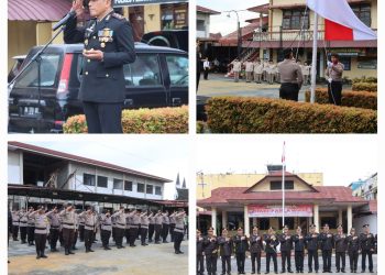 Keterangan Foto : Kapolres Pematang Siantar AKBP Yogen Heroes Baruno SH, SIK saat Pimpin Upacara Peringatan Hari Pahlawan Nasional Ke 78 tahun 2023. (Ist)