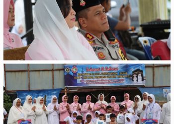 Keterangan Foto : Kapolres Pematang Siantar AKBP Yogen Heroes Baruno SH, SIK saat hadiri kegiatan Manasik Haji Sekolah TK/Paud Negeri Dan Swasta IGTKI-PGRI.(Ist)