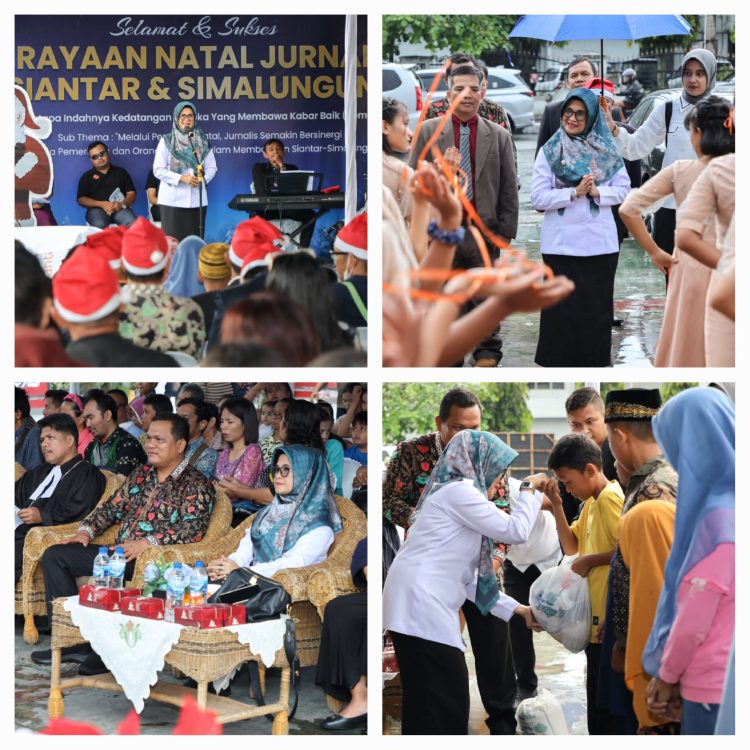 Keterangan Foto : Wali Kota Pematang Siantar dr Susanti Dewayani SpA saat hadir di Perayaan Natal Jurnalis Siantar-Simalungun (Ist)