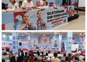 Keterangan Foto : Mangapul Silalahi saat pimpin rapat silaturahmi dan konsolidasi Relawan Prabowo - Gibran di gedung TKD (Tim Kampanye Daerah) Provinsi Sumut. (Ist)