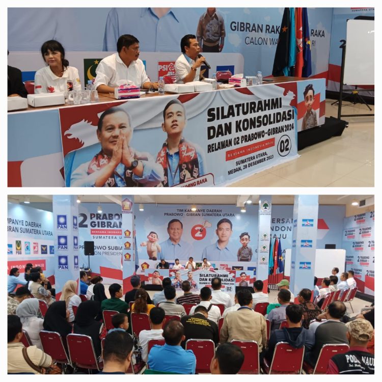 Keterangan Foto : Mangapul Silalahi saat pimpin rapat silaturahmi dan konsolidasi Relawan Prabowo - Gibran di gedung TKD (Tim Kampanye Daerah) Provinsi Sumut. (Ist)