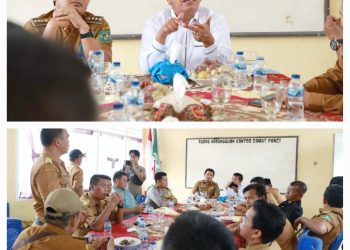 Ket Foto: Bupati Simalungun saat memimpin rapat penanggulangan kerusakan irigasi tersier di Nagori Sigodang Barat dan Sipoldas. (Ist)