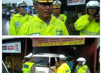 Keterangan Foto : Direktorat Lalu Lintas (Ditlantas) Polda Sumut saat melakukan tindakan terhadap angkutan umum yang menaikkan dan menurunkan penumpang di Jalan Sisingamangaraja (SM Raja) Medan.(Ist)