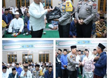 Keterangqn Foto : Wakapolda Sumut, Brigjen Pol Rony Samtana, melaksanakan subuh keliling dengan mengunjungi Masjid Al Ikhlas. (Ist)