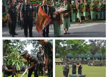 Keterangan Foto : Panglima Kodam I/BB Mayjen TNI Mochammad Hasan saat melantik 141 Bintara PK TNI AD TA 2023 bertempat di Lapangan Jenderal Sudirman Rindam I/BB.(Ist)