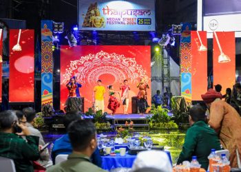 Keterangan Foyo : Ribuan warga kota Medan terlihat sangat antusias saat mengikuti Perayaan Thaipusam yang digelar Pemko Medan berkolaborasi dengan PHDI kota Medan.(Ist)