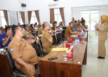 Keterangan Foto: dr Susanti saat memberi arahan pada acara pemaparan Perjanjian Kinerja OPD dan BUMD Tahun 2024.(Ist)