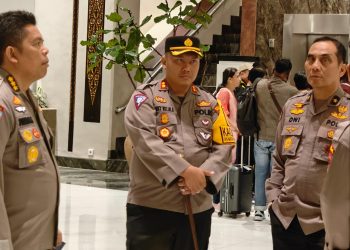 Kapolres Simalungun menyambut kedatangan tim WasOps Itwasum Polri yang dipimpin Brigjen Pol Drs.Dwi Gunawan dalam rangka Ops Mantap Brata 2023- 2024.( Nawasenanews/ Ist)