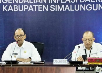 Wakil Bupati Simalungun menghadiri High level meeting bersama tim pengendali inflasi daerah di KPw Bank Indonesia.(Nawasenanews/ Ist)