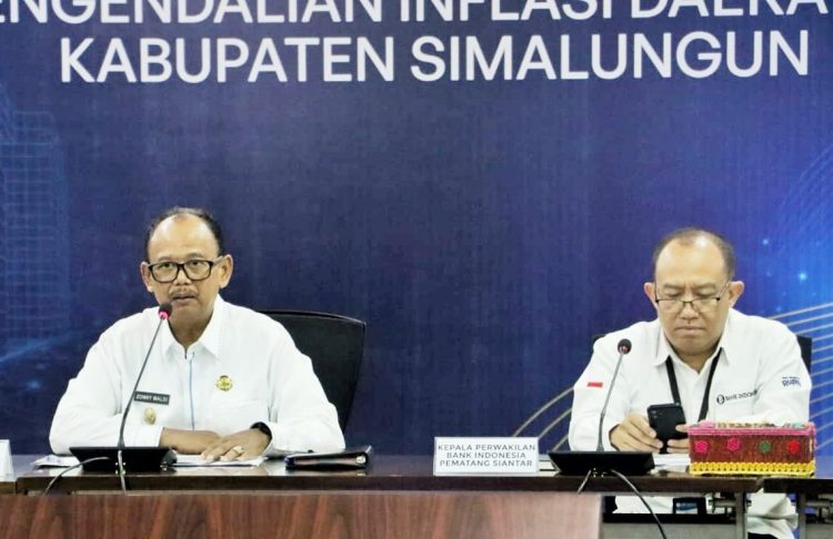 Wakil Bupati Simalungun menghadiri High level meeting bersama tim pengendali inflasi daerah di KPw Bank Indonesia.(Nawasenanews/ Ist)