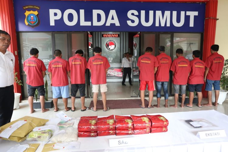 Penangkapan dan penuntutan mati terhadap jaringan pengedar dan bandar narkoba terus dilakukan Polda Sumut bersama jajaran dalam mewujudkan Sumatera Utara bebas narkotika. ( Nawasenanews/ Ist)