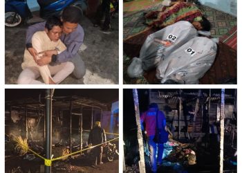 Dua balita tewas terbakar saat rumah mereka kebakaran di Dusun Payalulu saat ayahnya pergi ke warung meninggalkan mereka yang sedang tidur pulas.( Nawasenanews/ Ist)